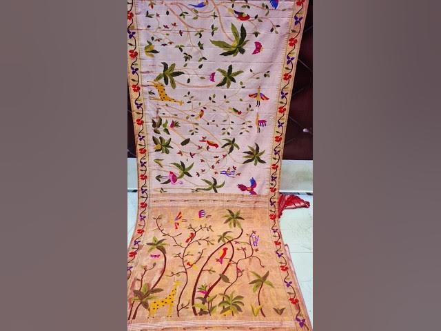 Video thumbnail for ऑल ओव्हर वर्क पैठणी साडी , Original pure Allover Work Paithani saree #paithani #purehandlooms#saree