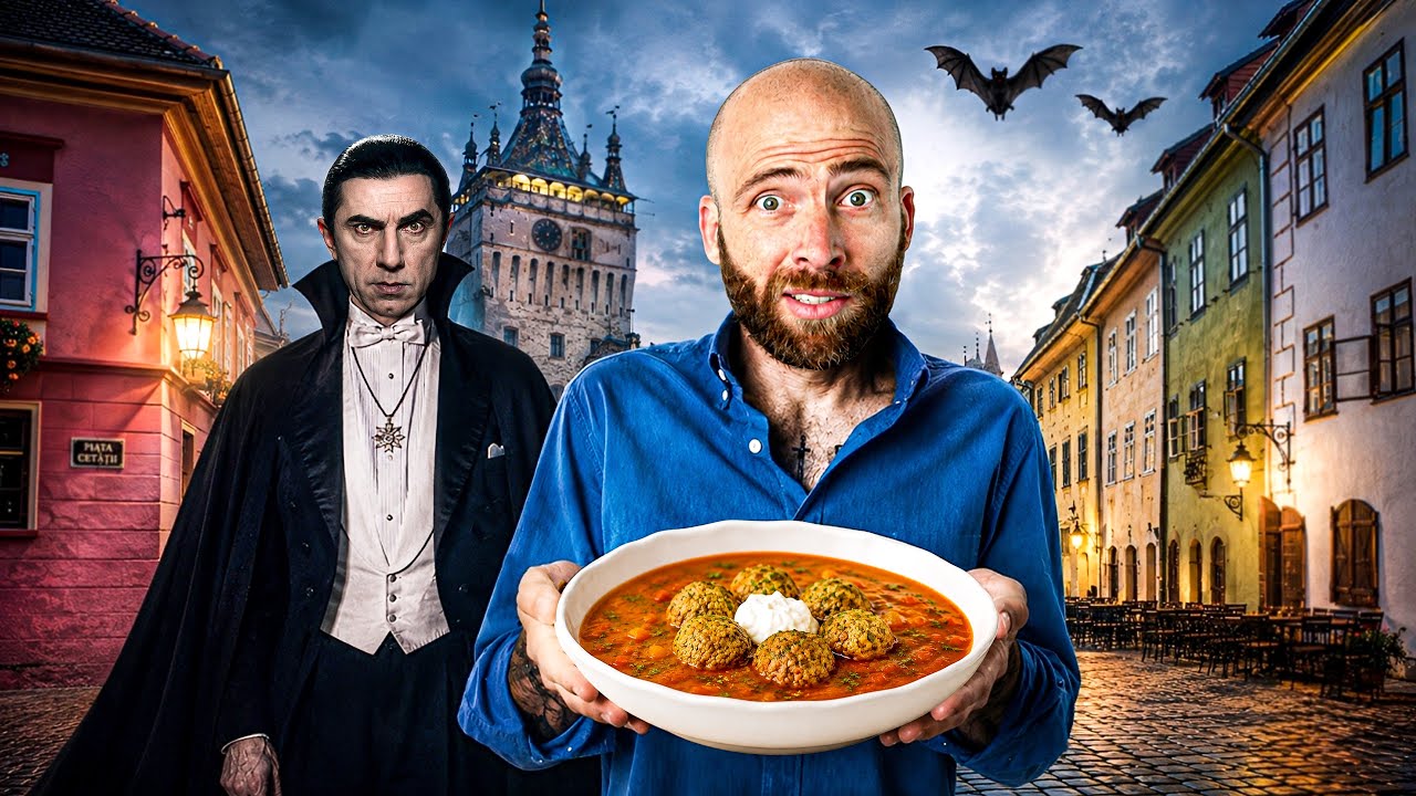 Video thumbnail for Eating Through Dracula Country!! Sighisoara Transylvania Tour!!