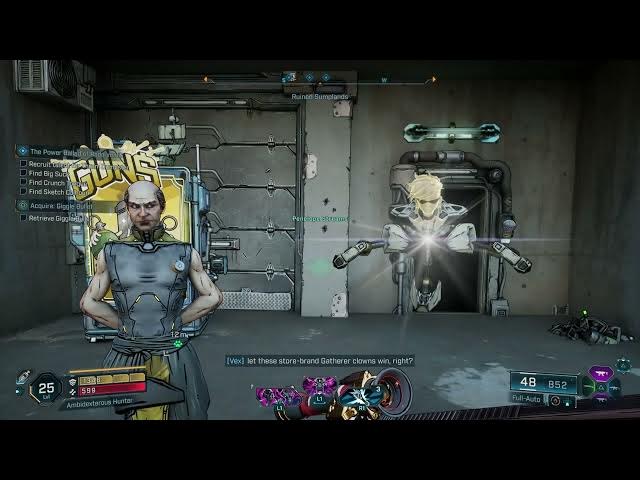 Video thumbnail for Borderlands 4 - Vend of The Line: Talk To Penelope Streams and Vault Gatherer | Inspect the Machine