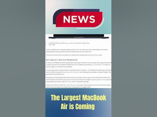 Video thumbnail for The 15 Inch MacBook Air