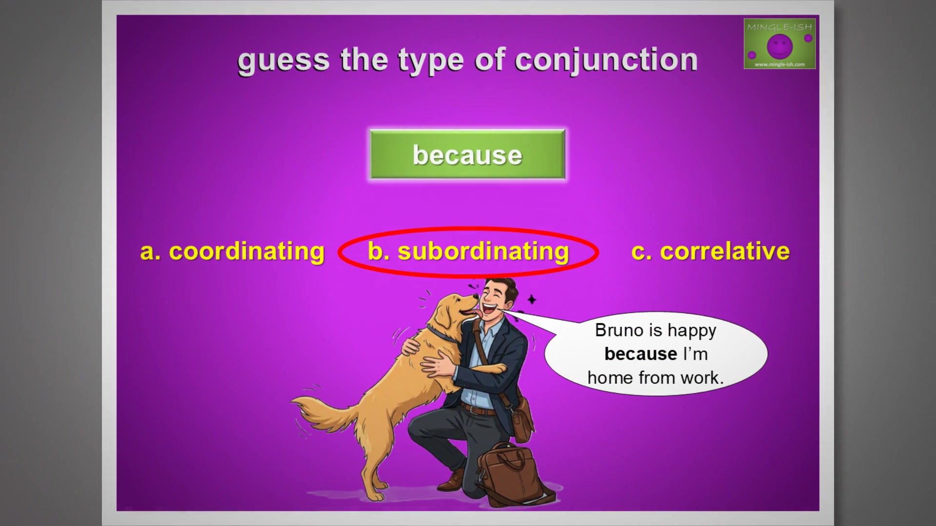 Video thumbnail for Conjunctions Quiz: Coordinating, Subordinating or Correlative?