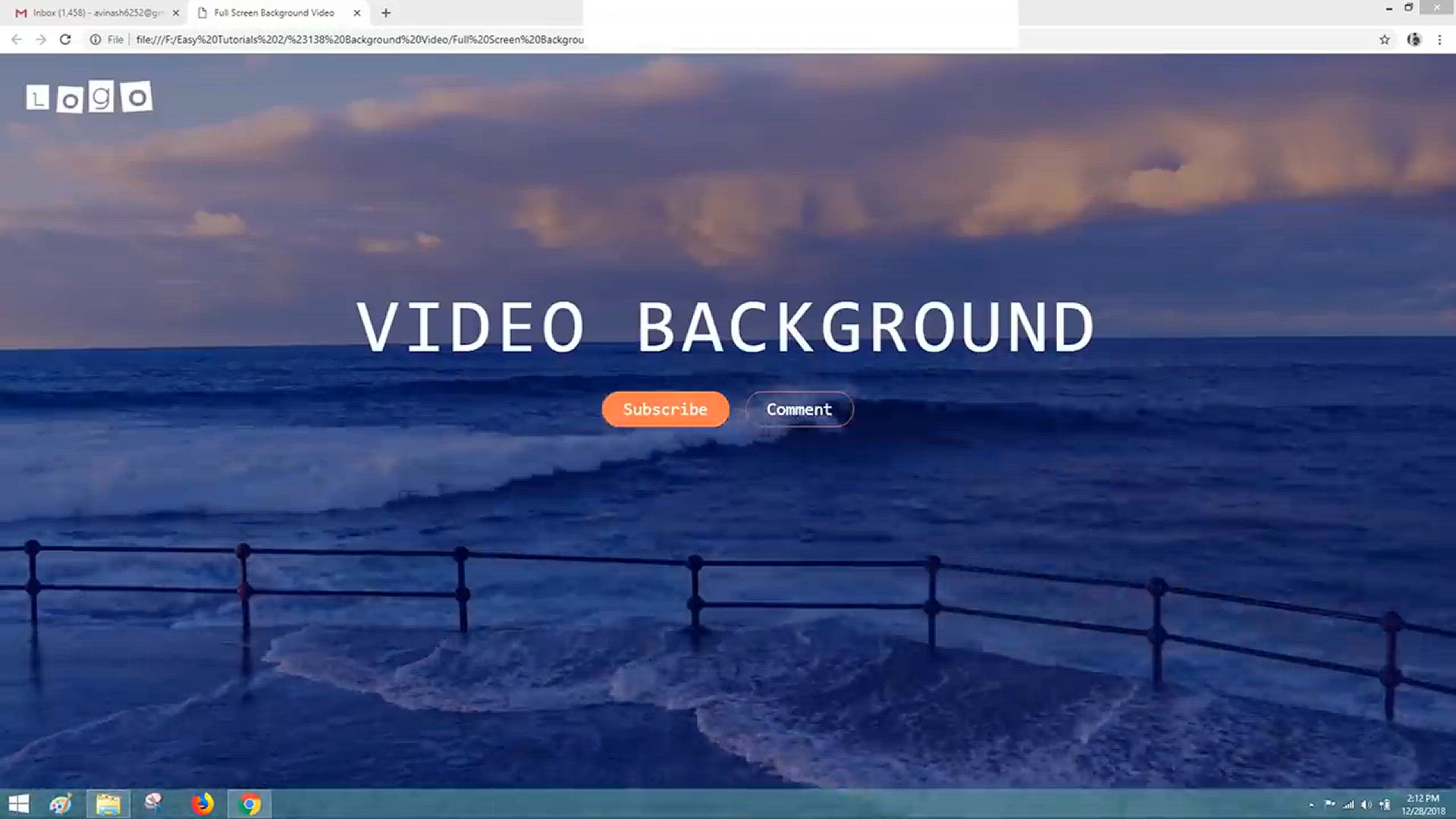 'Video thumbnail for How To Make A Website With Full Screen Background Video Using HTML And CSS'