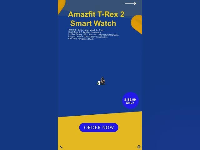 Video thumbnail for Amazfit T Rex 2 Smart Watch #shorts #amazon
