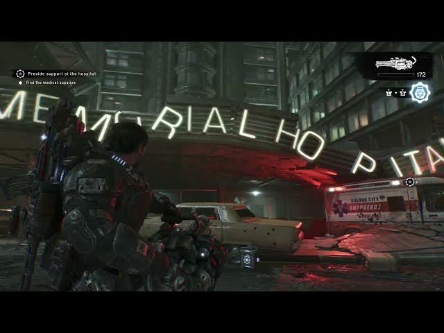 Video thumbnail for Gears of War: E-Day - Act 3 Chapter 3 Slay Gorehook Drone | Landa Memorial Hospital Evacuation Order