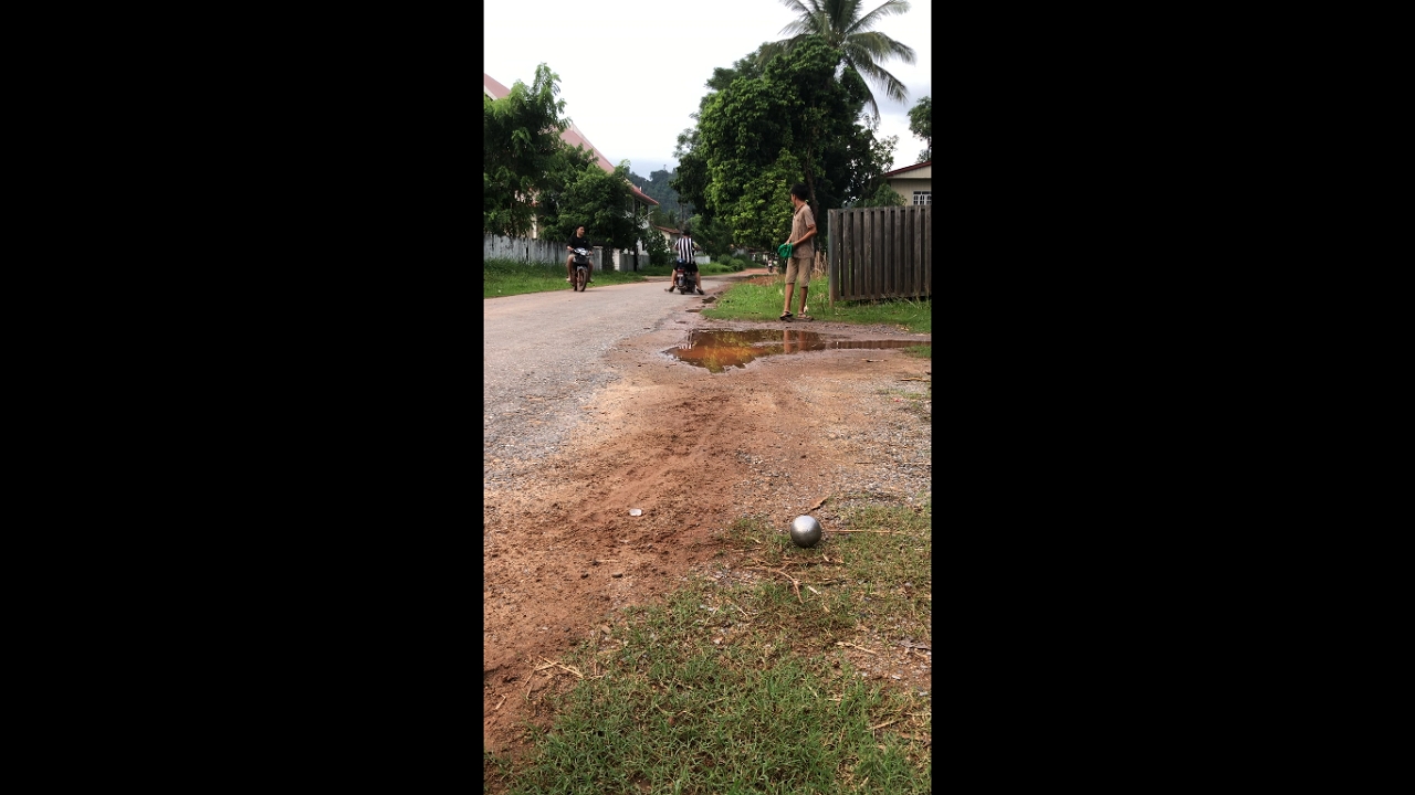 Video thumbnail for Motorcycle Hits Pedestrian on Batam Path