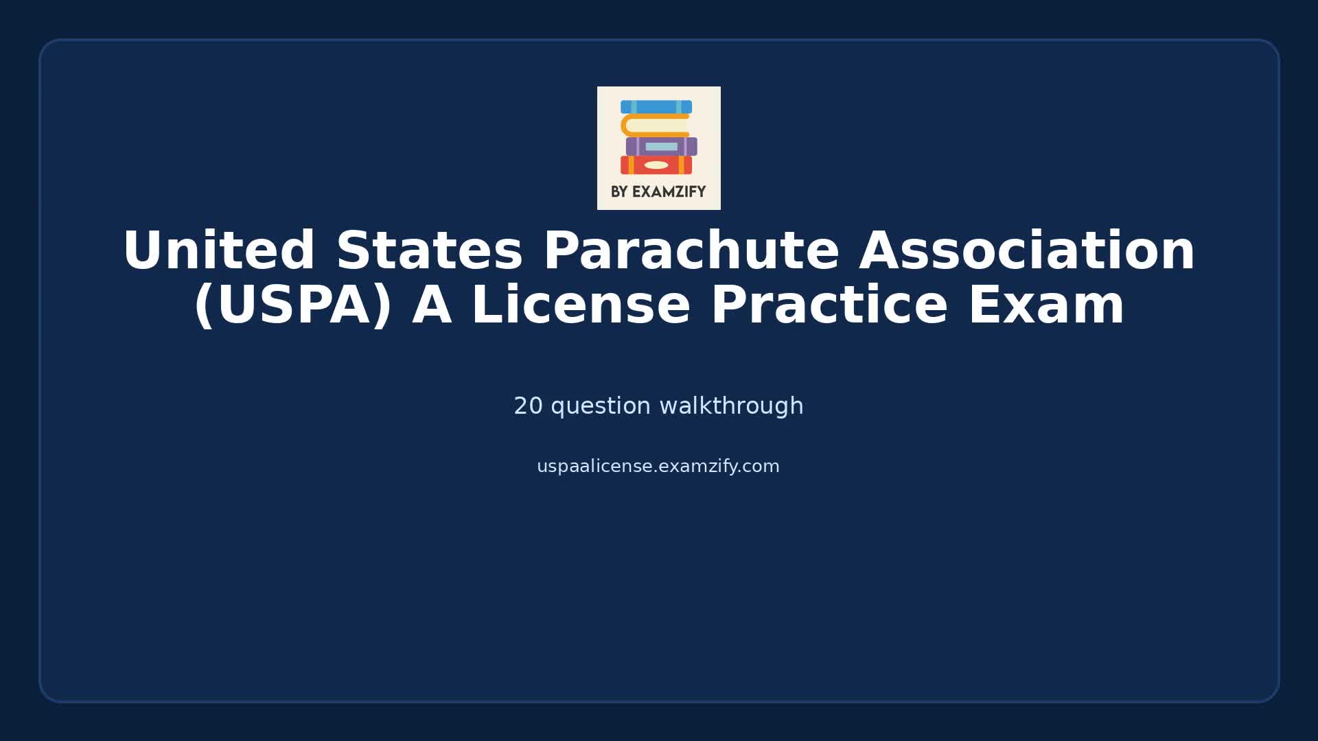 Video thumbnail for United States Parachute Association (USPA) A License Practice Exam