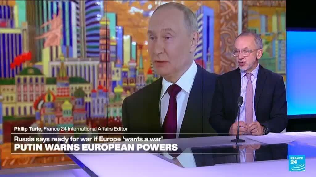 Video thumbnail for Putin warns Europe: if you want war, then Russia will defeat you