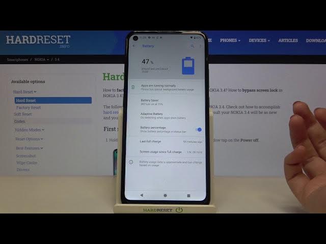 Video thumbnail for How to Show Battery Percentage on NOKIA 3.4 - Enable Battery Percentage