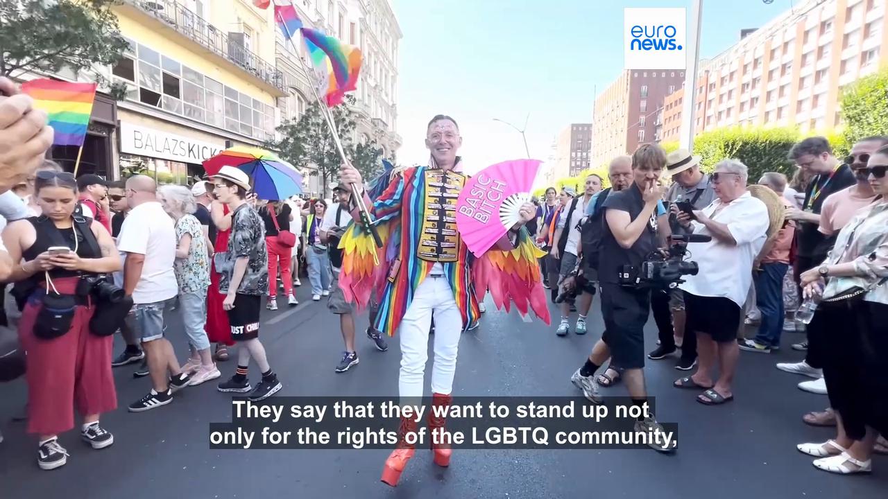 Video thumbnail for Hundreds of thousands gather to mark 30th anniversary of Budapest Pride despite Orban ban