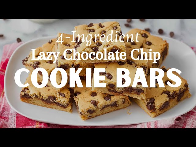 Video thumbnail for Lazy Chocolate Chip Cookie Bars (Only 4 Ingredients!) #cookies #cookierecipe #cookiebars