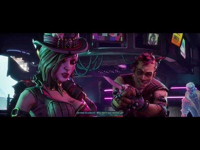 Video thumbnail for Borderlands 4 - Wrath of The Ripper Queen: Zane and Moxxi Introduction "Ladies First" Cutscene