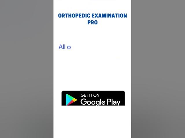 Video thumbnail for Orthopedic Examination pro