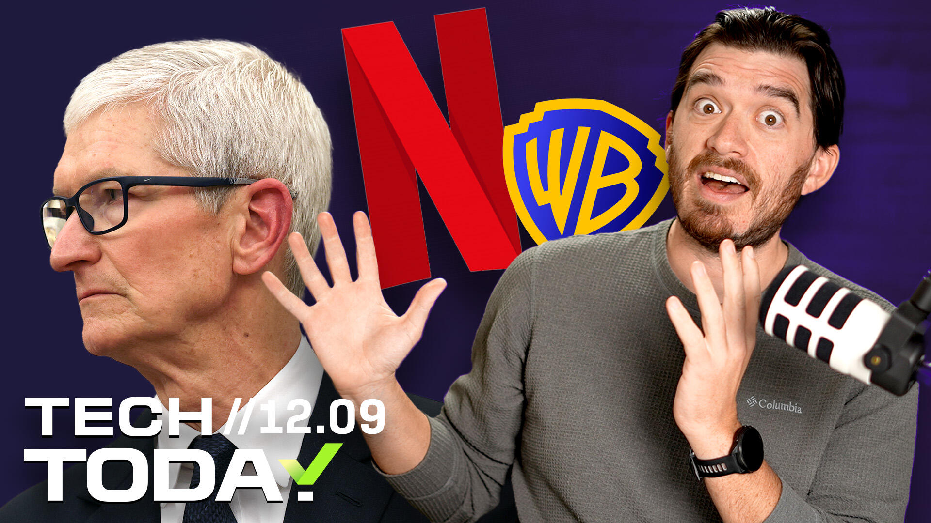 Video thumbnail for Netflix to Buy WB for $82.7B, Apple's Leadership Shake-Up, and Why AI Will Make Your Next Device Pricier | Tech Today