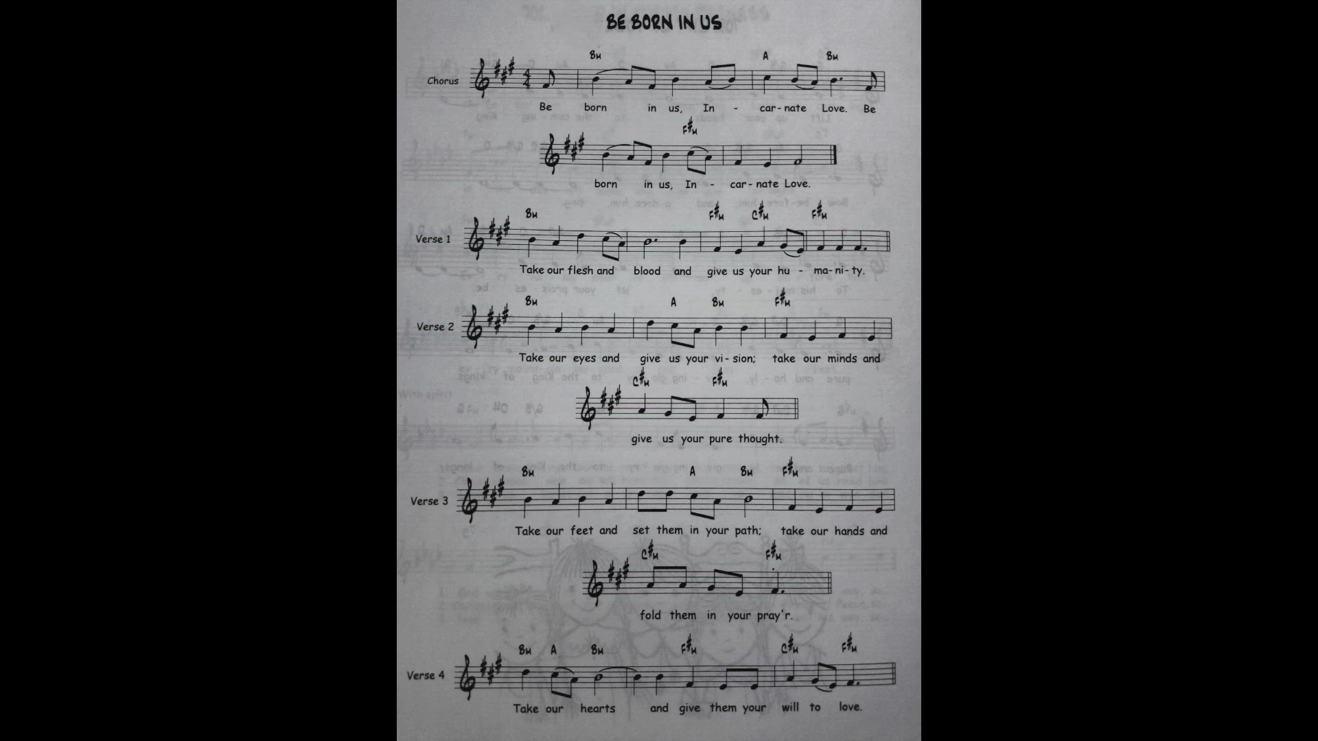 'Video thumbnail for Be Born In Us - Catholic Mass Song Sheet Music'