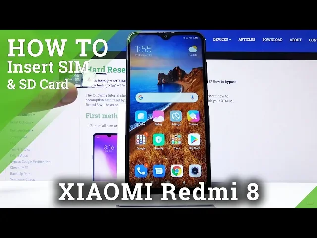 Video thumbnail for How to Insert Nano SIM & Micro SD Card in XIAOMI Redmi 8 – SIM & SD Card Installation