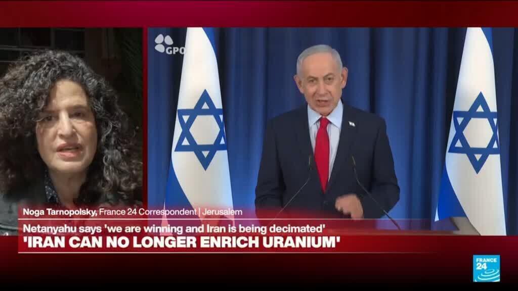 Video thumbnail for Netanyahu seeks to appease Trump with latest Iran remarks to the press