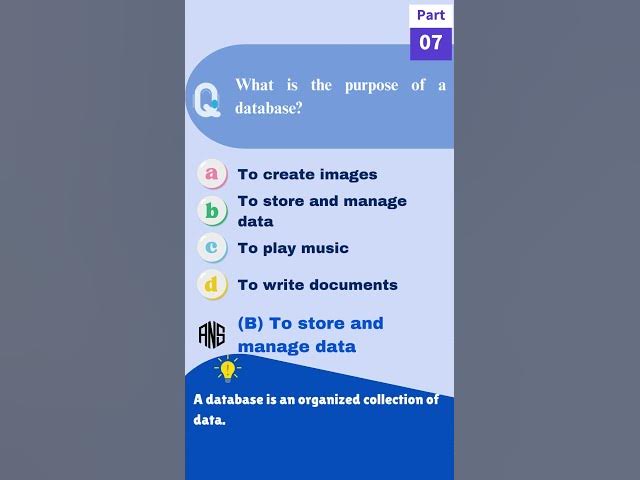 Video thumbnail for 1-Minute ⏱ Computer Fundamental 💻 Quiz Part - 07 🎯 For Competitive Exams!🏆#quiz #computergk  #mcqs
