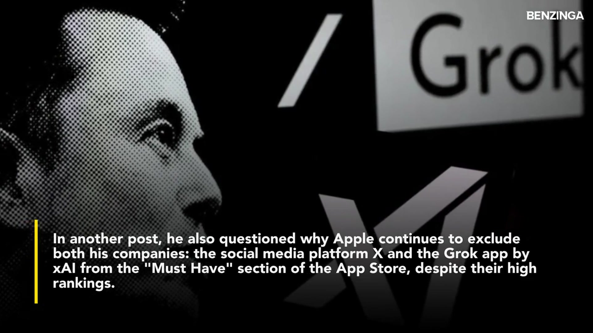 'Video thumbnail for Elon Musk Threatens Immediate Legal Action Against Apple Over Antitrust Violations, Alleges iPhone Maker Favors OpenAI'