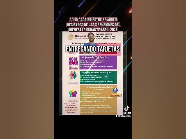 Video thumbnail for Durante abril hay registros entrega de tarjetas de las tres pensiones bienestar