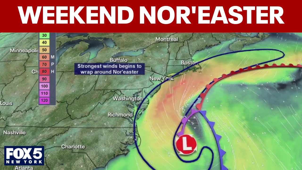 Video thumbnail for NYC weather: Nor'easter timeline latest, talking coastal flooding threat