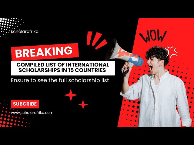 Video thumbnail for Compiled List of International Scholarships in 15 Countries USA, UK, Canada and more