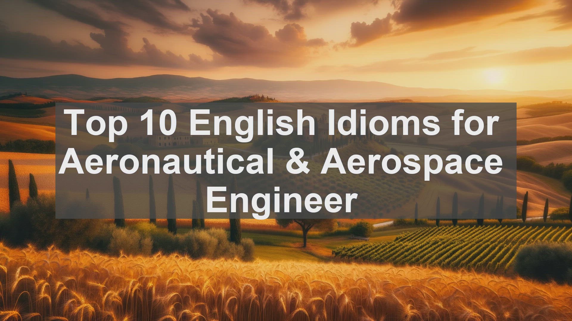 'Video thumbnail for Top 10 English Idioms for Aeronautical  Aerospace Engineer'