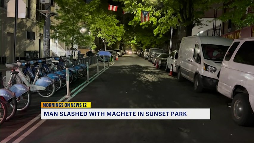 Video thumbnail for Man slashed with machete in Sunset Park; attackers still on the run