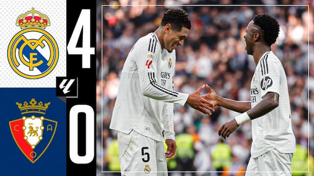 Video thumbnail for HIGHLIGHTS | Real Madrid 4-0 Osasuna | LaLiga 2024/25