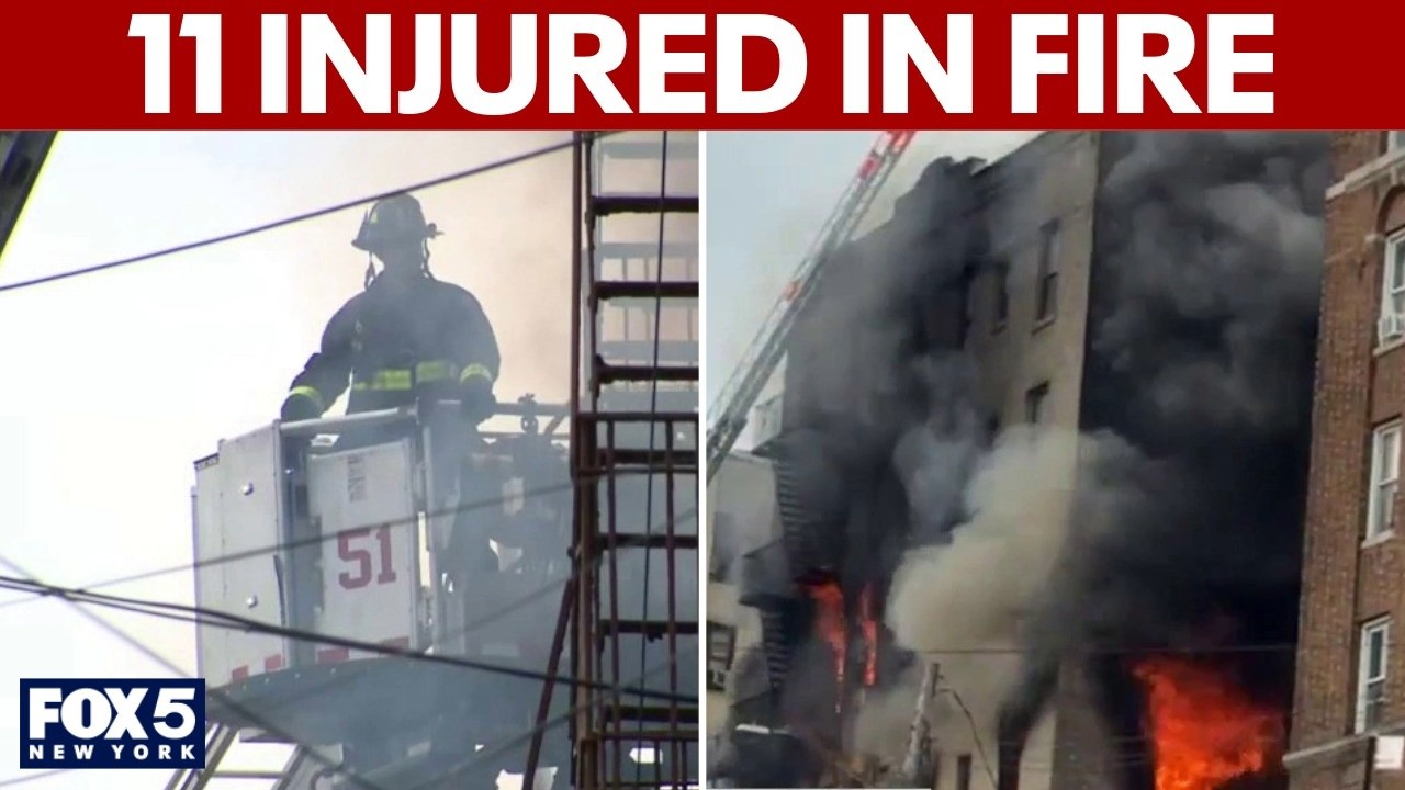 Video thumbnail for 11 hurt in Bronx fire reportedly caused by explosion