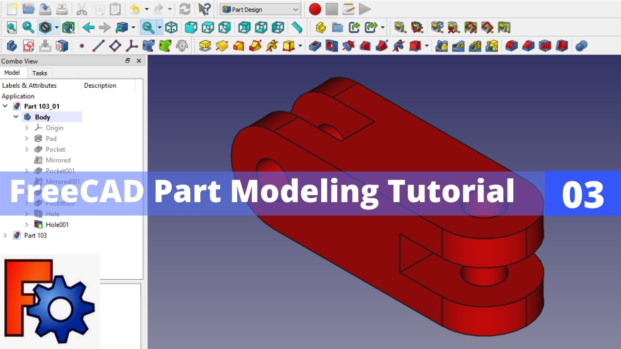 Video thumbnail for FreeCAD Part  Modeling Tutorial | FreeCAD Tutorial | FreeCAD Beginner Tutorial | Mechnexus |