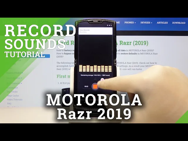 Video thumbnail for How to Record Sound in MOTOROLA Moto Razr 2019 – Recording App
