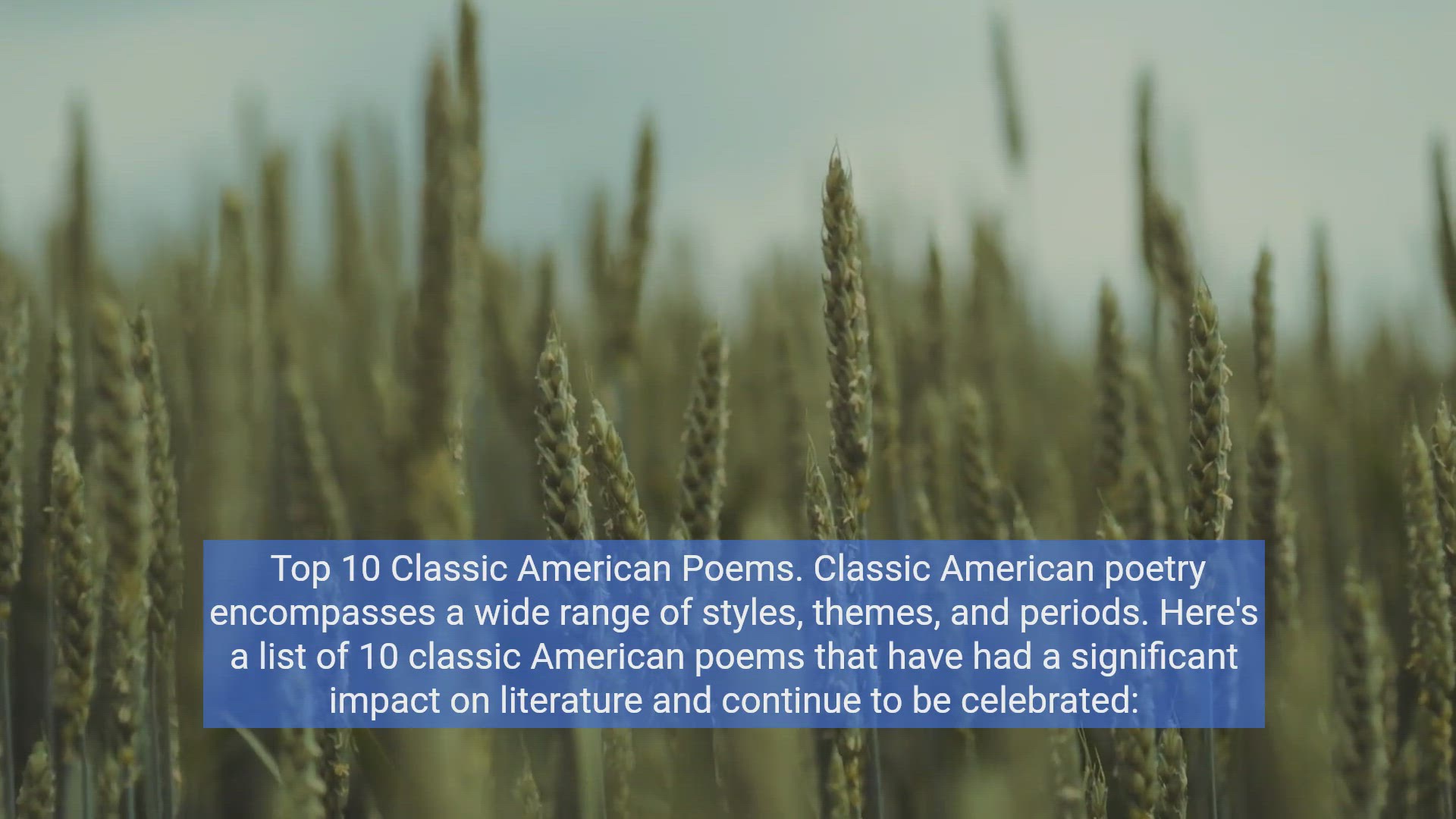 'Video thumbnail for Top 10 Classic American Poems That Shaped Literature'