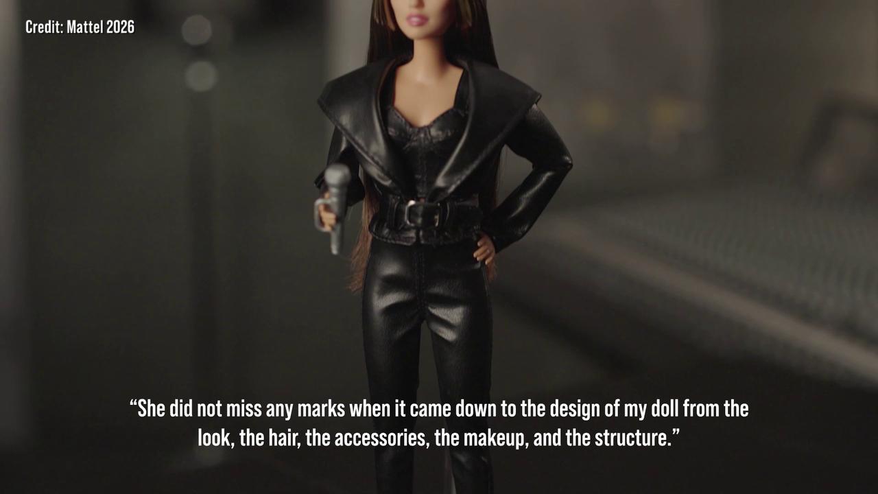 Video thumbnail for Miley Cyrus honoured with her own Barbie doll.