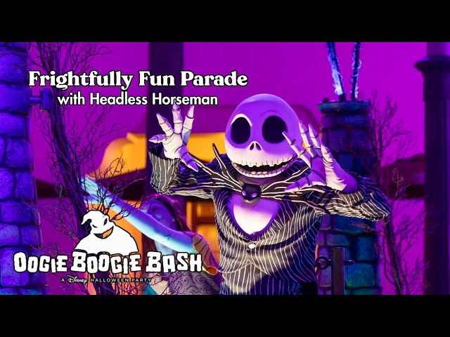 Video thumbnail for FULL Frightfully Fun Parade w/ Headless Horseman | Oogie Boogie Bash - A Disney Halloween Party 2025