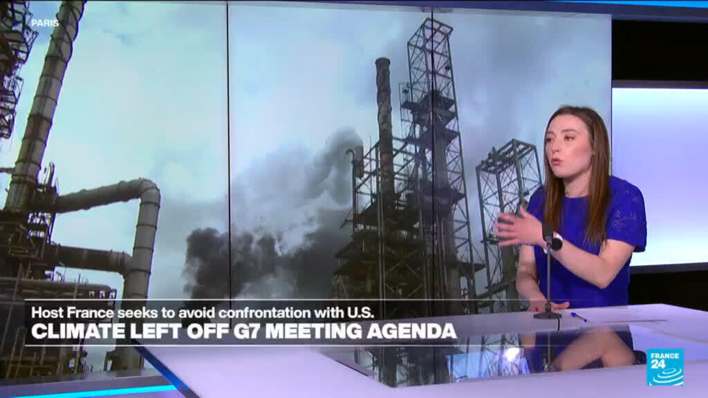 Video thumbnail for Climate scrubbed from G7 meeting to appease US, host France says