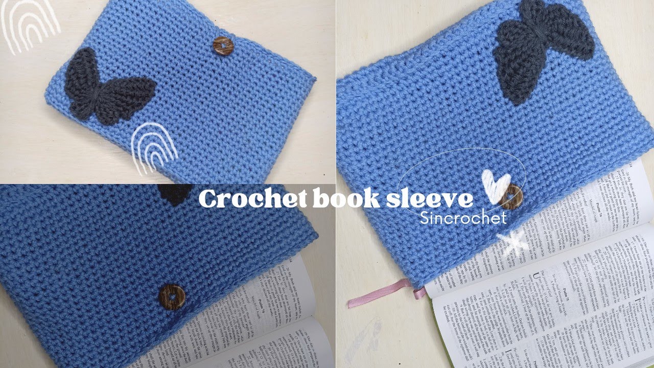 Video thumbnail for AMAZING ?crochet a Butterfly ? book sleeve | Crochet Book cover Tutorial
