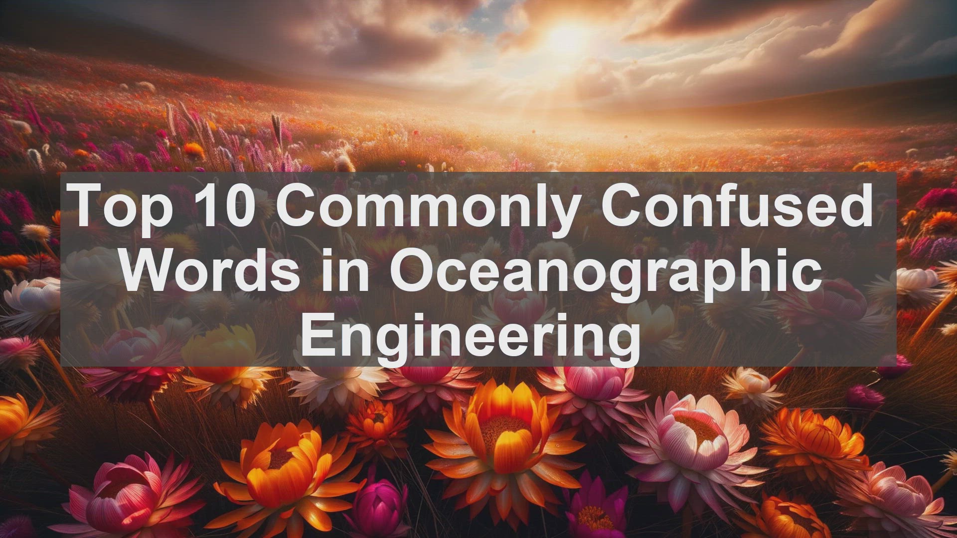 'Video thumbnail for Top 10 Commonly Confused Words in Oceanographic Engineering'