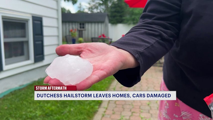 Video thumbnail for Hail bigger than golf balls hammers eastern Dutchess, closes schools