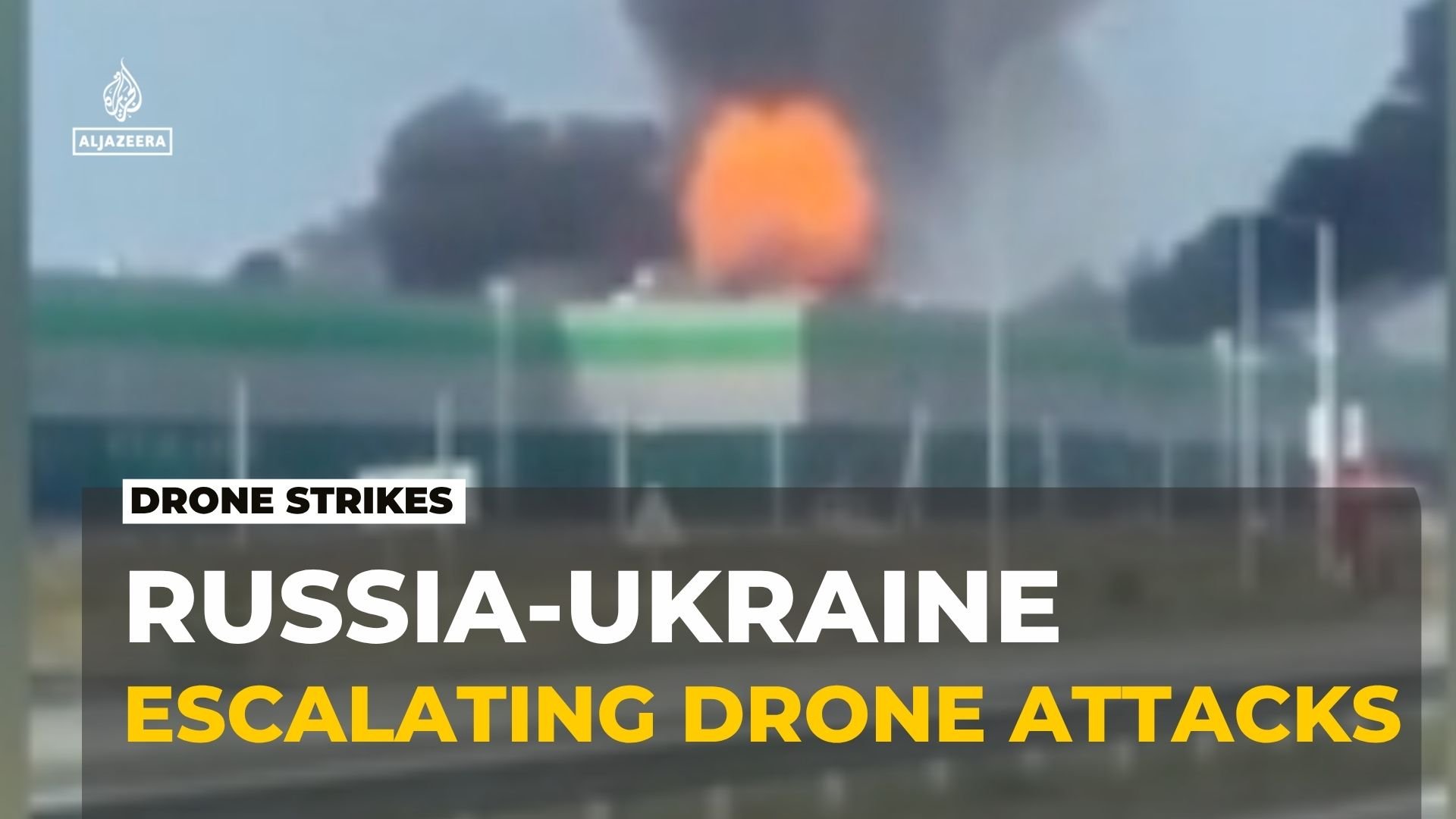 Video thumbnail for Russian port attacked: Drones cause damage at major oil export hub