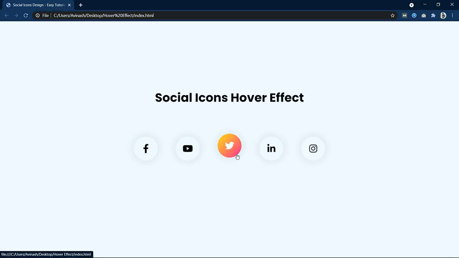 'Video thumbnail for How To Make Hover Effect on Website Using HTML and CSS _ Icons Animation on Website'