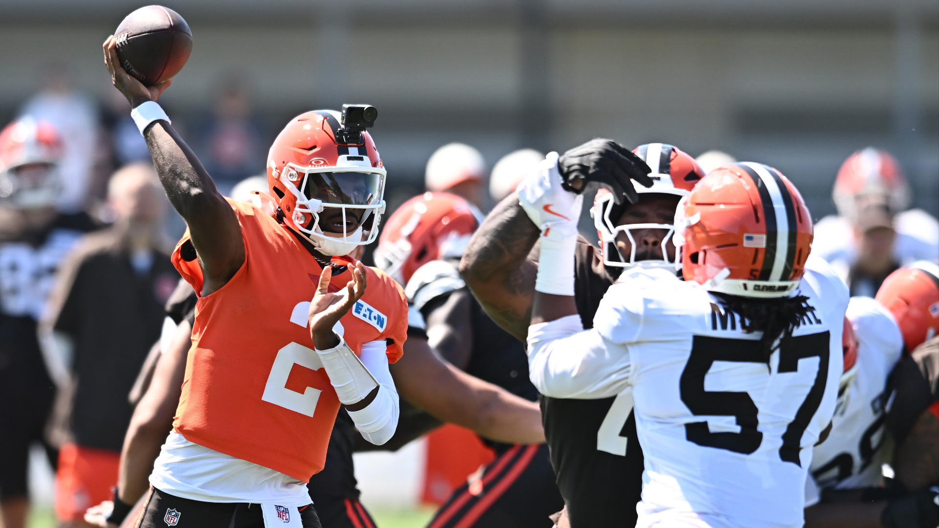 Video thumbnail for Cleveland Browns QB Battle: Shedeur Sanders Faces Challenge