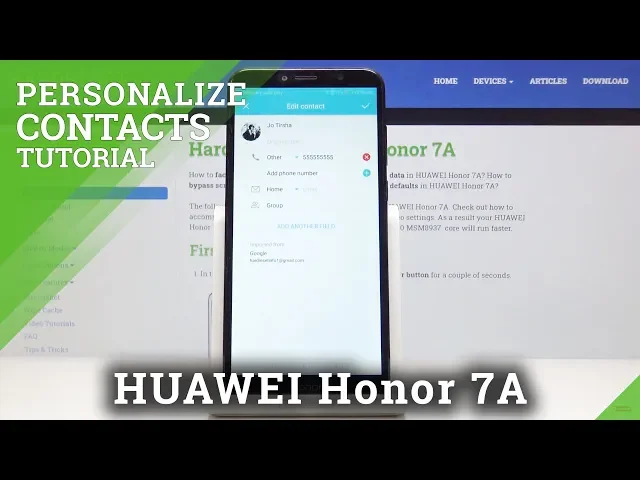 Video thumbnail for How to Add Photo to Contact in HUAWEI Honor 7a  Personalize Contact