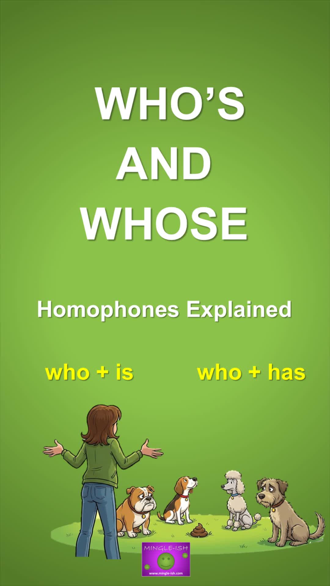 Video thumbnail for Who's vs Whose: Master Homophones with Clear Examples