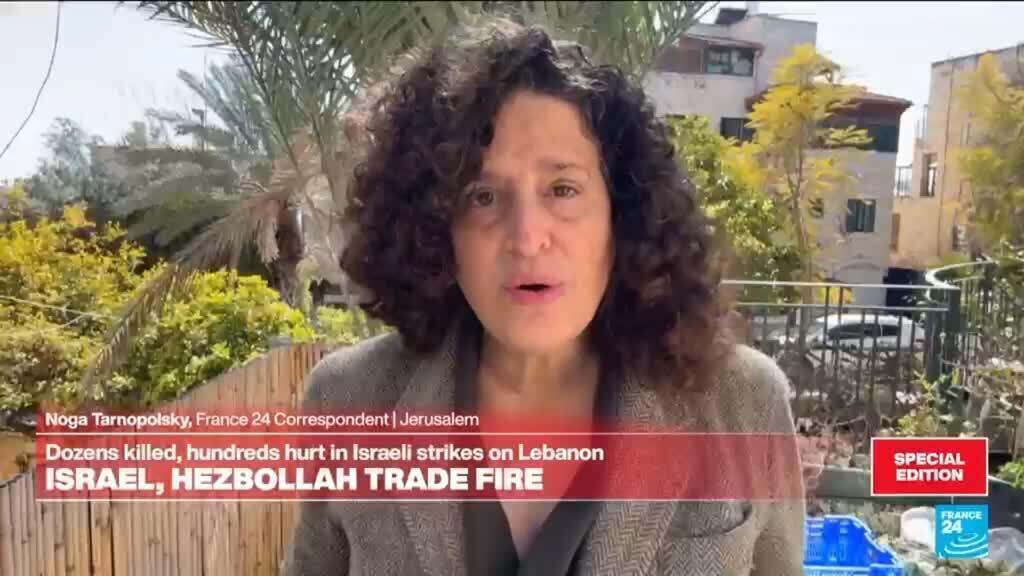 Video thumbnail for Israeli city hit as airforce announces new strikes in Iran