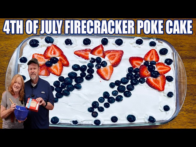 Video thumbnail for 4th of JULY FIRECRACKER POKE CAKE