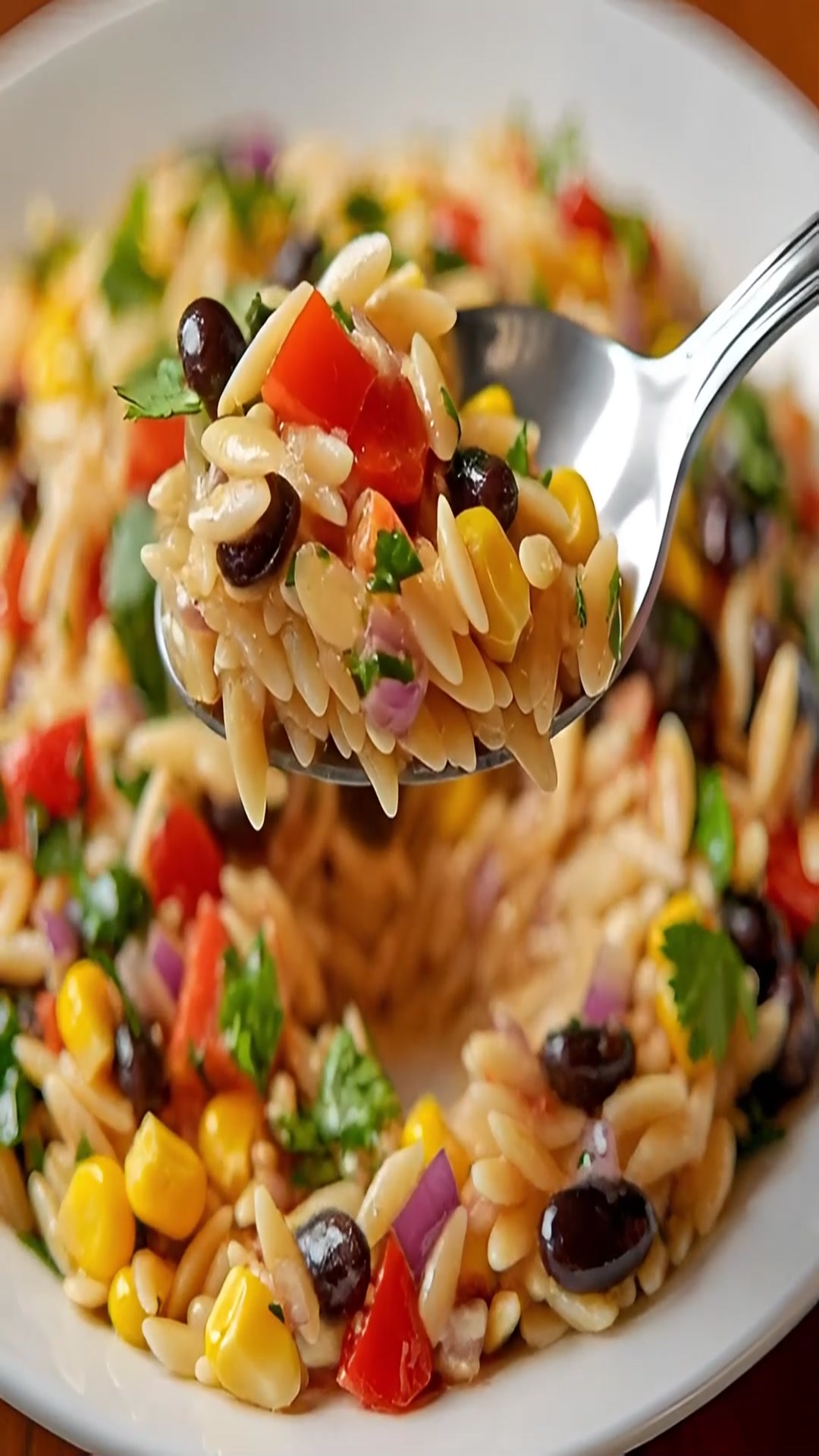 Video thumbnail for Orzo Salad with Black Beans and Corn