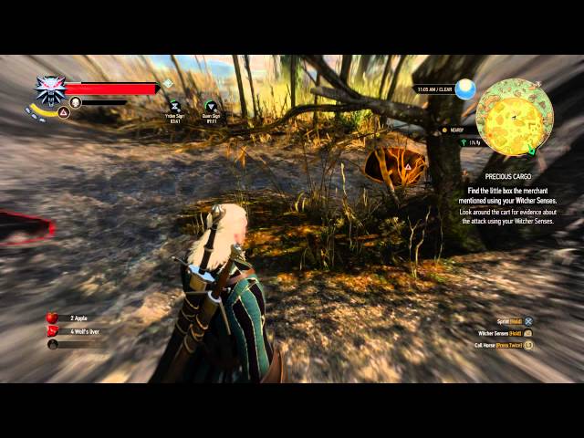 Video thumbnail for The Witcher 3: Wild Hunt - Precious Cargo: Find Merchant's Box, Cart Driver Dead, Examine Horse