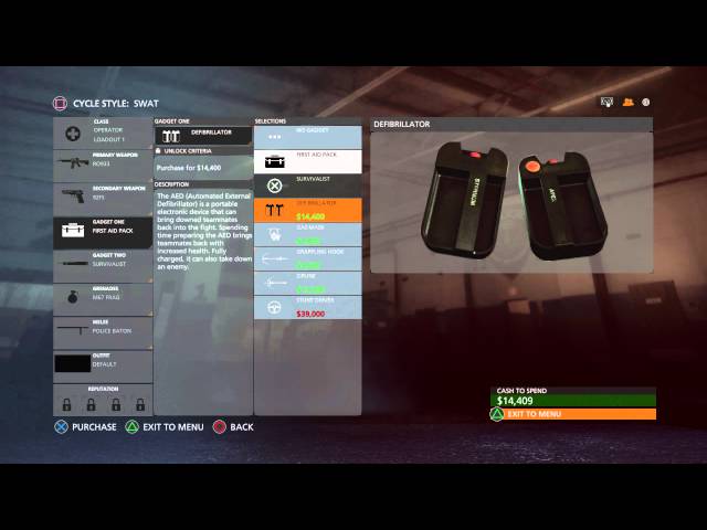 Video thumbnail for Battlefield Hardline - Customize Operator (Purchased Defribillator, Weapon Camo & Gadges Gameplay