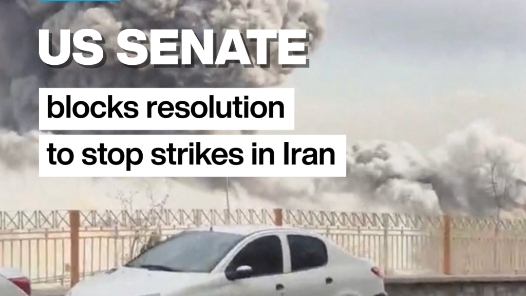 Video thumbnail for US Senate blocks resolution that would stop attacks in Iran