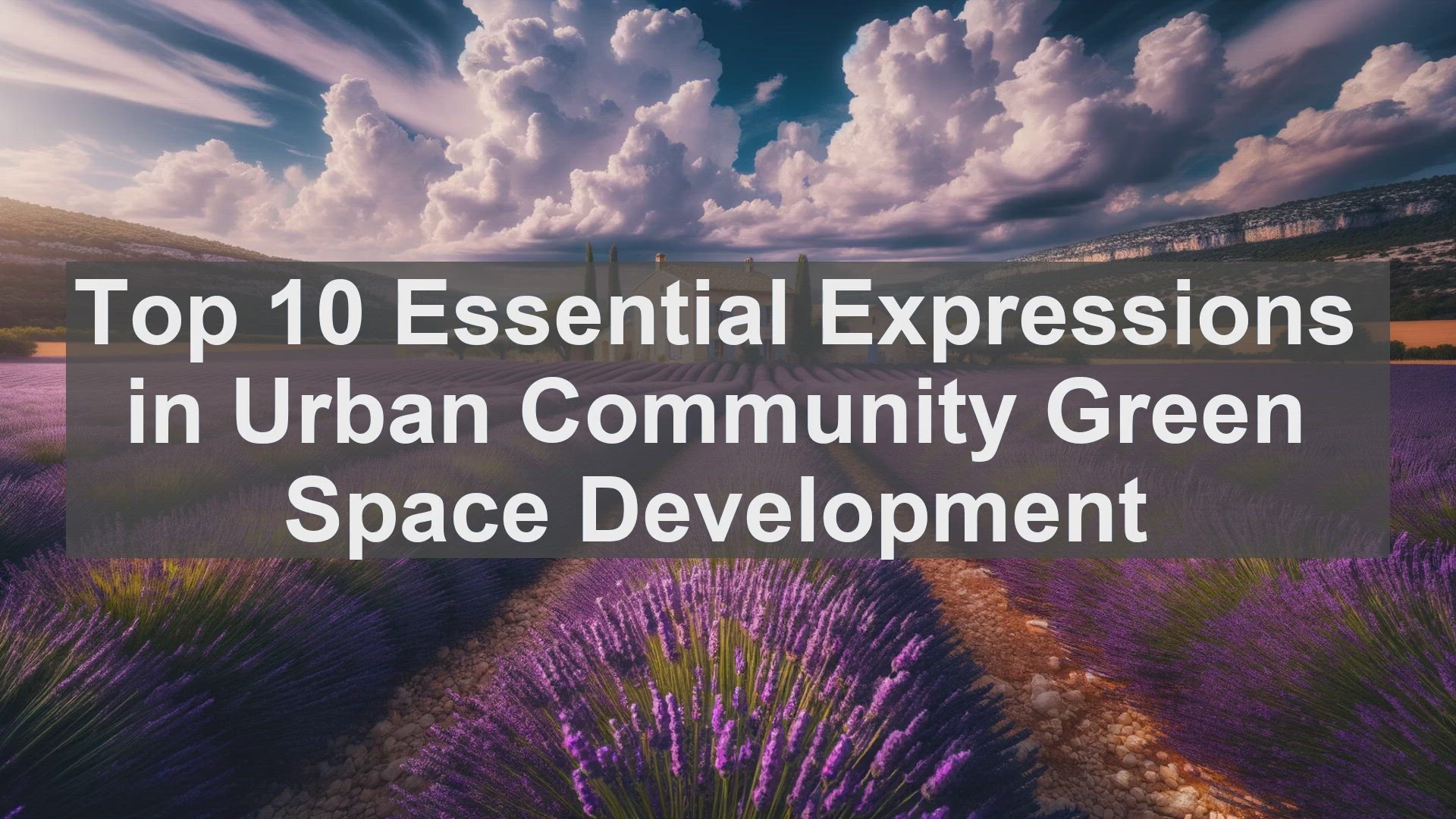 'Video thumbnail for Top 10 Essential Expressions in Urban Community Green Space Development'